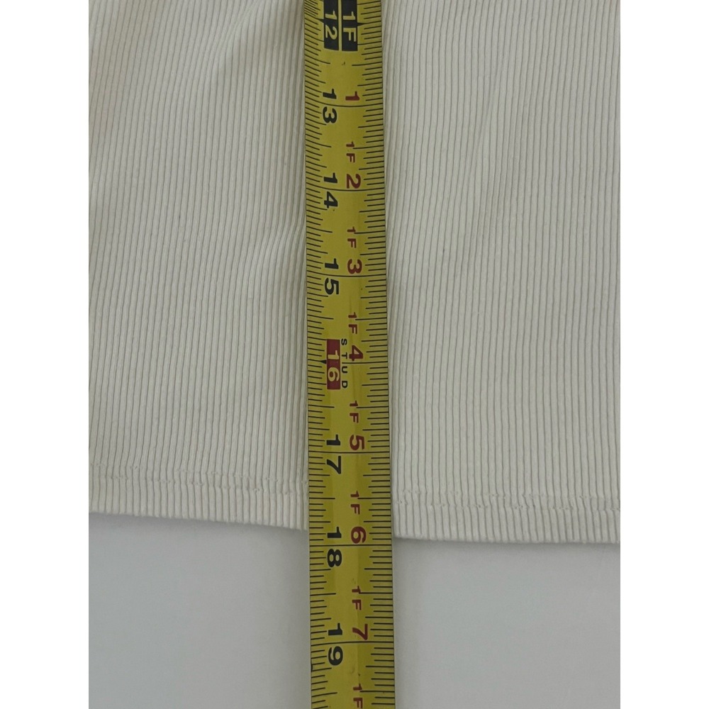 Garage Ribbed White Long Sleeve Top Size XL - Picture 5 of 7